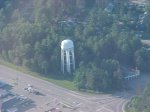 Deep River water tower from the air