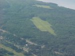 Deep River Airstrip/airport from the air and approaching from the east