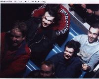 Malcom and Scott, Simon and Elizabeth, Expendable Star-Trek like person and Lachlan. on the The Pepsi Max Big One, Vertical Reality Roller Coaster. The Tallest, Fastest Rollercoaster in the World