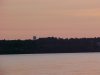 Deep River water tower at twilight from the Quebec side of the Ottawa River