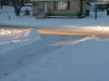 Shovelled winter driveway