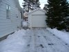 Shovelled winter driveway