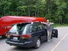 Scottdroid with the canoe mounted on the Subaru