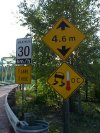Maximum 30 km/hour on the bridge sign