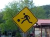 Beware - sign of people playing ball