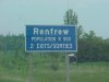 Sign for Renfrew - Population 8,500