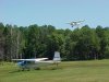 Approaching airplane at Deep River Airport