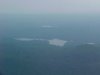 A small mountain lake on the Quebec side of the Ottawa River from the air