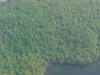 A small mountain lake on the Quebec side of the Ottawa River from the air