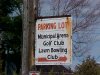 Sign for Municipal Arena, Golf Club and Lawn Bowling Club parking lot