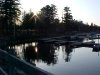 The Deep River marina near sunset