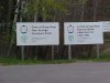 Signs for the Deep River Sewage Plant