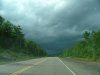 Dark clouds above Highway 17 towards Rolphton