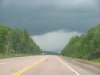 Dark clouds above Highway 17 towards Rolphton