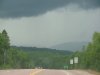 Dark clouds above Highway 17 towards Rolphton