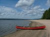 Canoe beached on the Quebec side of the Ottawa River
