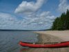 Canoe beached on the Quebec side of the Ottawa River