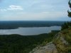 Sail dinghy, Indian Point and Deep River from the top of Mount Martin
