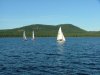 A Deep River Yacht Club race on the Ottawa River with Mount Martin in the Background