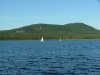 A Deep River Yacht Club race on the Ottawa River with Mount Martin in the Background