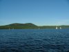 A Deep River Yacht Club race on the Ottawa River with Mount Martin in the Background