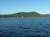 A Deep River Yacht Club race on the Ottawa River with Mount Martin in the Background