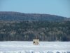 Ice fishing hut on the frozen Ottawa River
