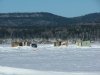 Ice fishing huts on the frozen Ottawa River