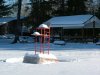 Lamure beach lifeguard chair in winter