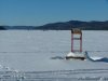 Lamure beach lifeguard chair in winter