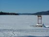 Lamure beach lifeguard chair in winter