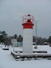 Deep River lighthouse under snow