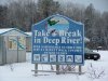 Sign at the Deep River Marina
