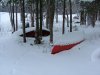 Sacred Deep River canoe burial grounds under snow