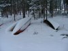 Sacred Deep River canoe burial grounds under snow