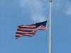 American Flag flying at half mast