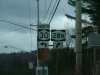 Intersection of highways 30 and 28N at Long Lake