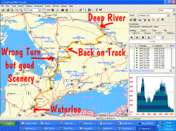 GPS Track from Waterloo, Ontario to Deep River, Ontario
