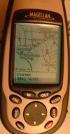 Blurred image of Magellan GPS showing Deep River