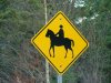 Horse riding road sign