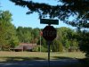 Stop sign at the corner of Balmer's Bay Road and Deep River Hospital