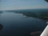 Aerial view: Point Alexander and McFarlanes Point on the Ottawa River.  Deep River in the distance.