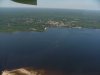 Aerial view: Deep River from the air, photo taken down-river on Quebec side of Ottawa River
