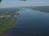 Aerial view: Deep River from the air and Ottawa River, photo taken up-river