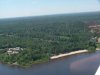 Aerial view: Lamure Beach and Deep River sewage processing plant