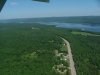Aerial view: Highway 17, Ottawa River and Baie de la Presequ'ile d'en Haut
