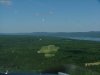 Aerial view: with the Ottawa River in the background, landing at the Deep River Airstrip