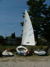 'Does the Job' Albacore 6781  Sailing Dinghy rigged and ready for sailing.