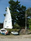 'Does the Job' Albacore 6781  Sailing Dinghy rigged and ready for sailing.