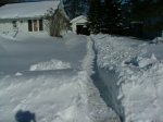 Dugout path in driveway snowscape